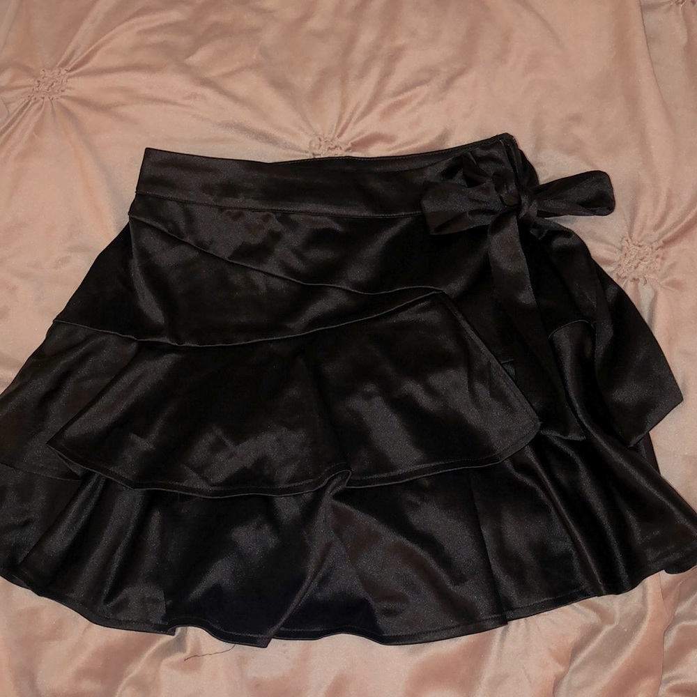 Satin ruffle skirt